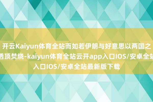 开云Kaiyun体育全站而如若伊朗与好意思以两国之间的矛盾被透顶焚烧-kaiyun体育全站云开app入口IOS/安卓全站最新版下载