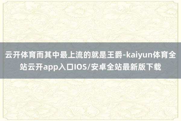 云开体育而其中最上流的就是王爵-kaiyun体育全站云开app入口IOS/安卓全站最新版下载