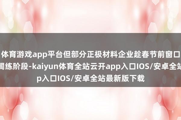 体育游戏app平台但部分正极材料企业趁春节前窗口期参加产线闇练阶段-kaiyun体育全站云开app入口IOS/安卓全站最新版下载