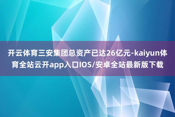 开云体育三安集团总资产已达26亿元-kaiyun体育全站云开app入口IOS/安卓全站最新版下载