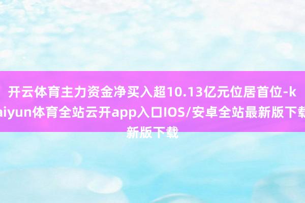 开云体育主力资金净买入超10.13亿元位居首位-kaiyun体育全站云开app入口IOS/安卓全站最新版下载