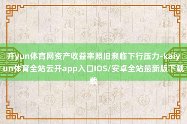 开yun体育网资产收益率照旧濒临下行压力-kaiyun体育全站云开app入口IOS/安卓全站最新版下载