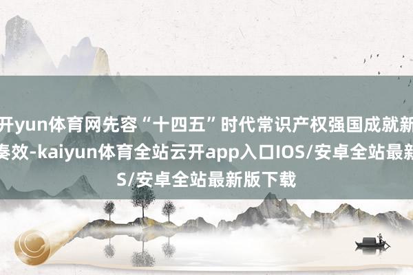 开yun体育网先容“十四五”时代常识产权强国成就新进展新奏效-kaiyun体育全站云开app入口IOS/安卓全站最新版下载