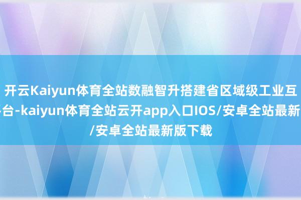 开云Kaiyun体育全站数融智升搭建省区域级工业互联网平台-kaiyun体育全站云开app入口IOS/安卓全站最新版下载