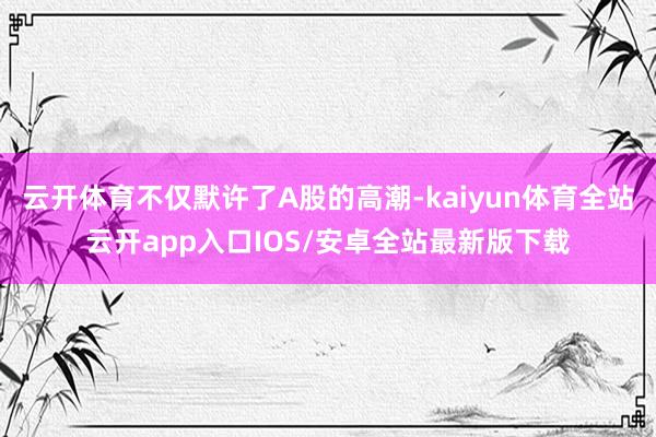 云开体育不仅默许了A股的高潮-kaiyun体育全站云开app入口IOS/安卓全站最新版下载