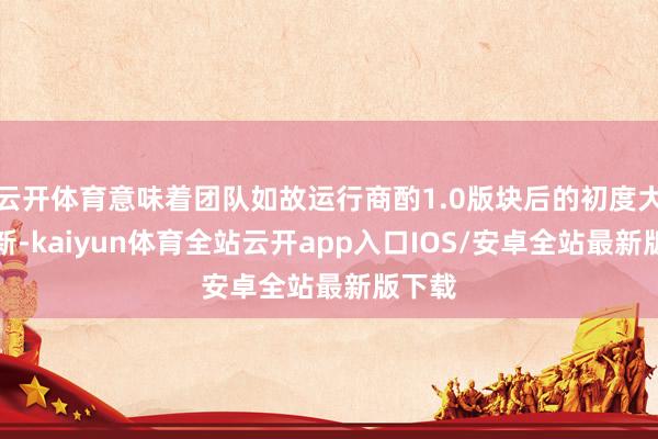 云开体育意味着团队如故运行商酌1.0版块后的初度大型更新-kaiyun体育全站云开app入口IOS/安卓全站最新版下载