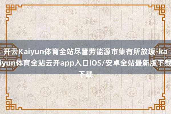 开云Kaiyun体育全站尽管劳能源市集有所放缓-kaiyun体育全站云开app入口IOS/安卓全站最新版下载